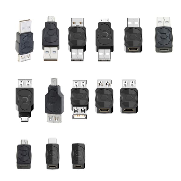 480 Mbps tovejs USB-transmissionsadapter USB2.0-adapter Micro/Mini han-hun-konverterstik null - USB to micro male