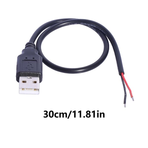 USB Strømkabel USB Han til 2-Pin Bare Ledning Åben Ende Strømkabel til LED Ventilator Kamera Tilbehør Female head