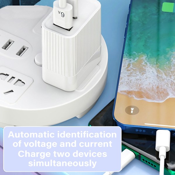 Dubbelt USB-gränssnitt US Adapter Laddare Reseadapter Strömkontakt Konverterare 2-stift US