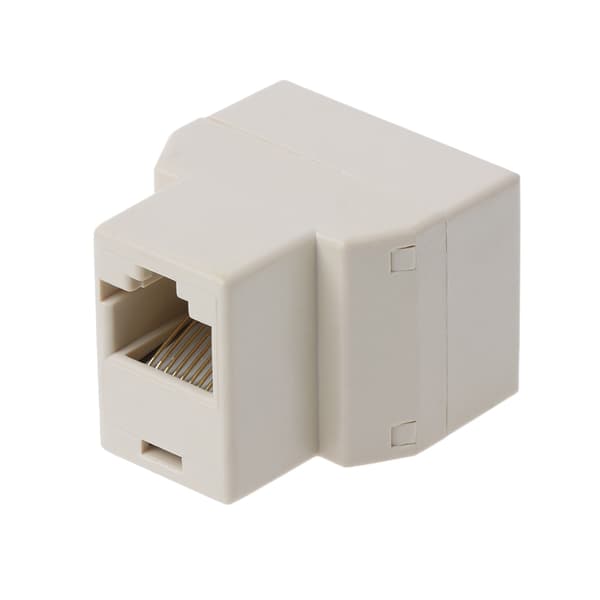 RJ45 CAT5 CAT5E Netværk Ethernet 1 til 2 Konnektor Adapter White