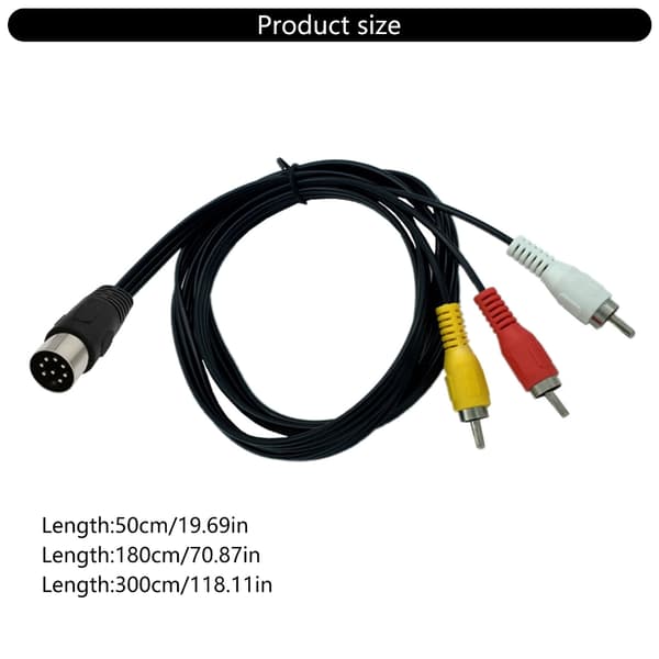 Letanvendelig DIN 8Pin til 3RCA kabel for problemfri enhedsintegrationstilbehør 0.5M