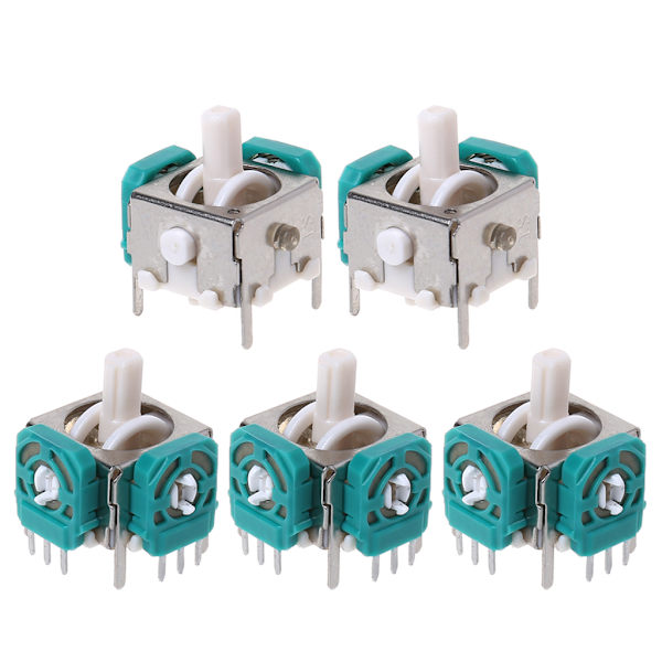 5-pack 3D Analog Joystick Trådlösa Tummepinnar Sensormodul Reparation Ersättning för NGC-Kontroller, Grön