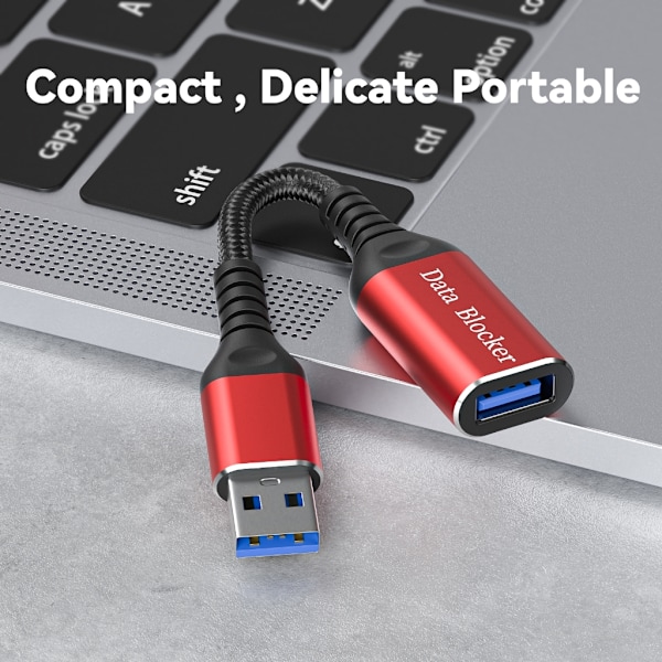 USB Datablocker Hona Till Hane USB Laddningskabel För Säker Strömförsörjning