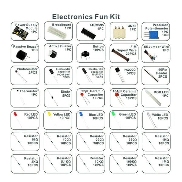 Elektronik Lärande Kit DIY Elektronisk Startkit 830 håls Kopplingsdäck 830 håls Kopplingsdäck med Tutorial Inkluderad