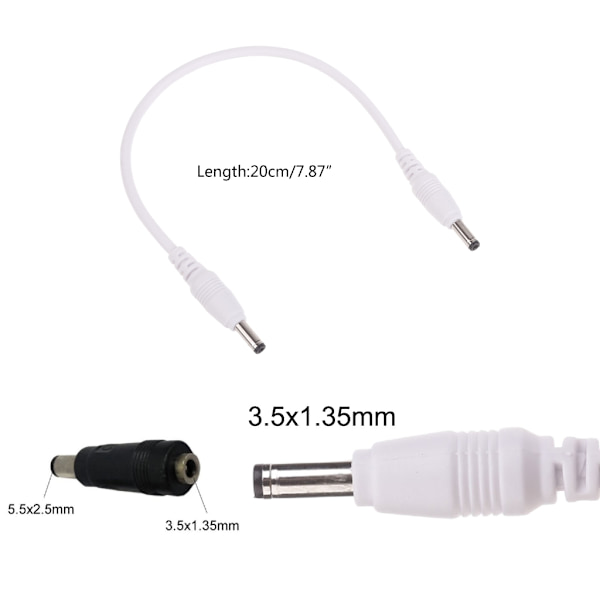 Universal DC3.5x1.35mm Strömadapterkabel med 5.5x2.5mm Adapter för LED-belysning, Skärmar Övervakningskameror