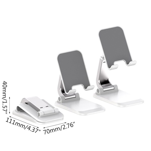 Universell skrivbordsmobilhållare stativ justerbar surfplatta hopfällbar surfplatta mobiltelefon skrivbordsstativ multifunktionsfäste White
