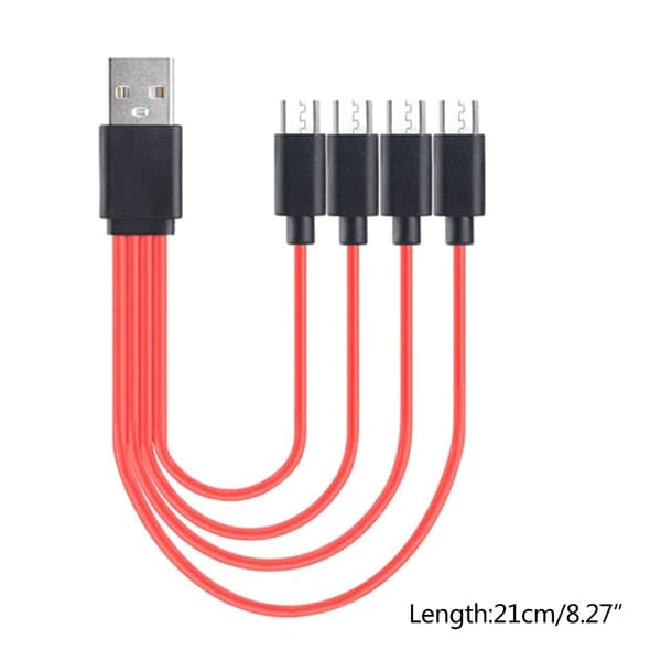 Micro USB Splitterkabel Multi Opladerkabel 4 i 1 Micro USB Opladerkabel Adapter Data Synkronisering Opladerkabel til Telefon