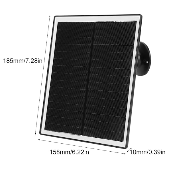 Solpanel för övervakningskamera, 6W Solpanel Typ-C, Kamera Solpanel för uppladdningsbart batterikamera White