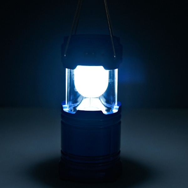 Bärbar Solar 6 LED Lampa USB Uppladdningsbar Lykta Utomhus Hopfällbar Camping Vandring Lågor Lampa Black