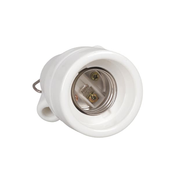 Højtemperaturbestandig E27 lampeholder keramisk base med metalkrog 85mm