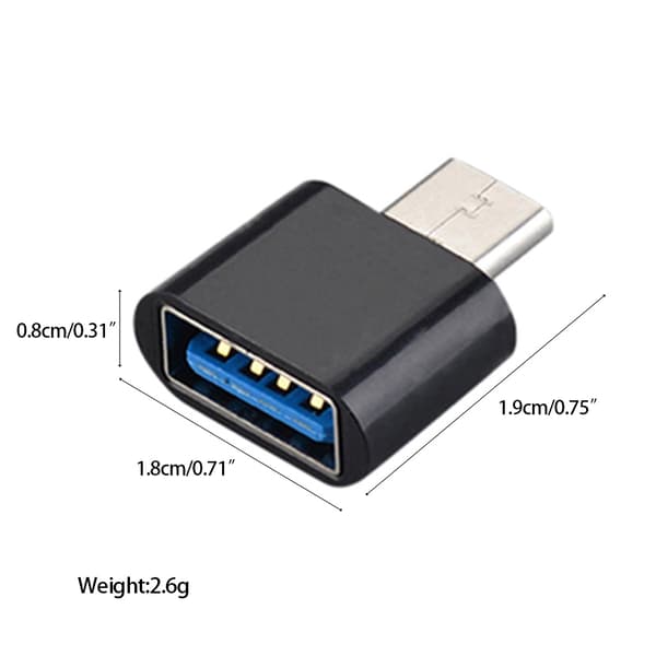 2 stk. Universal USB til Type-C Adapter Mikrofon Hovedtelefon Jack Splittere til Multi-model Mobiltelefon Black