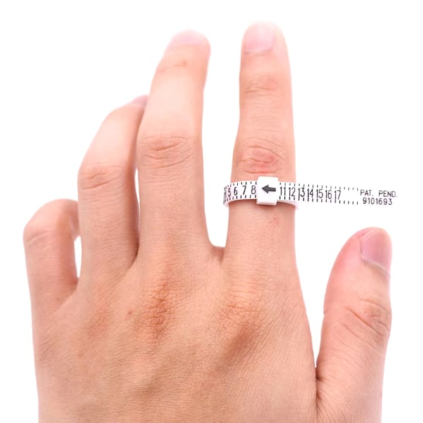 Ring Sizer Mätverktyg Återanvändbart Finger Size Mät Set Smycken Sizing Tool White