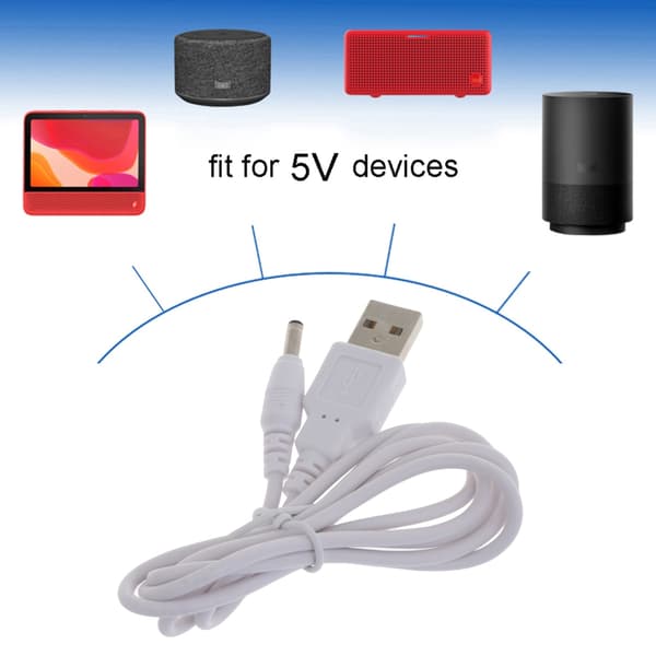 1m/2m/3m USB - 3,5 mm x 1,35 mm sovitinkaapeli tukee vain 5 V virtaa 2m