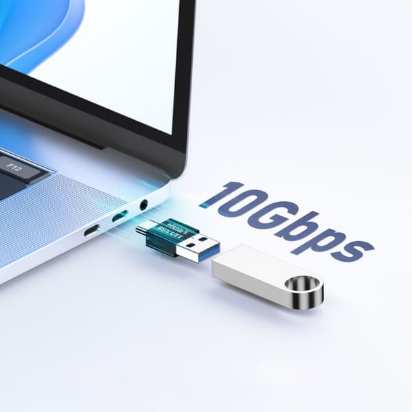 USB C til USB3.1 Adapter Konverter Dataoverførsel 60WQC Opladningsstik null - Straight black
