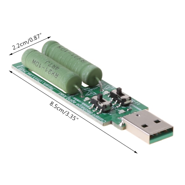 USB Resistor Elektronisk Last med Strömbrytare Justerbar 3 Strömstyrka 5V Resistans Testare