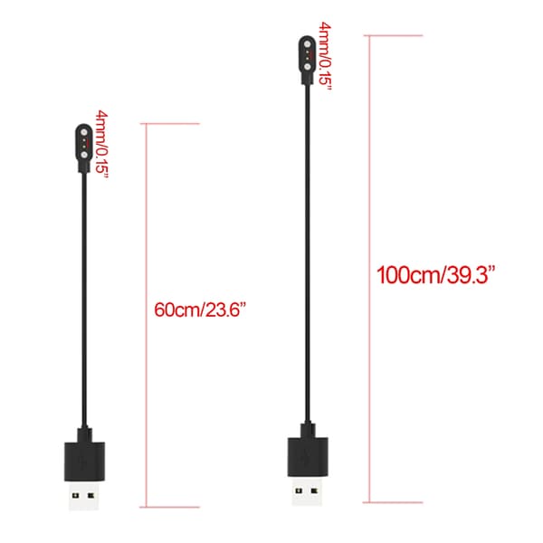Strømadapter til RS4 Plus ur, opladningsholder, kabeldock, beslag, stativ til smart ur-holder 60cm