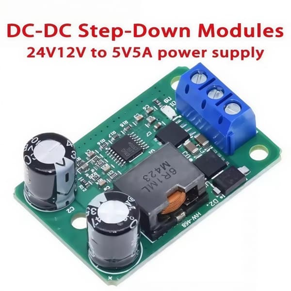 24V 12V til 5V 5A Step Down-omformermodul for elektroniske prosjekter