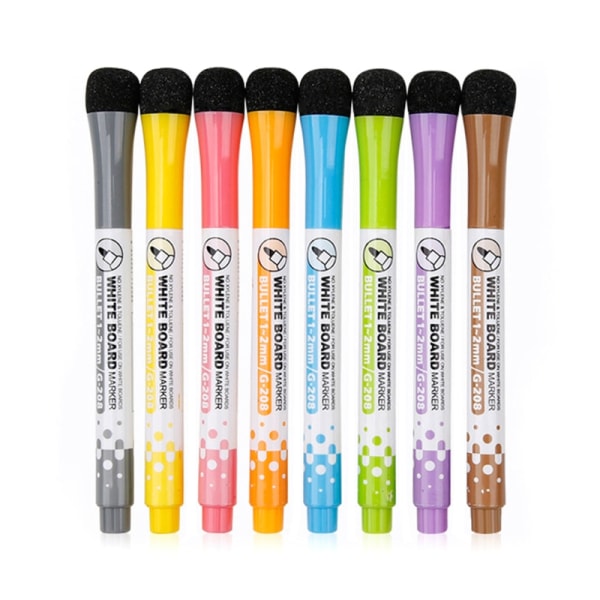 Magnetisk Whiteboard Marker Set Raderbar flytande krita penna med suddgummi Återfyllningsbar för skolans svarta tavla Whiteboard