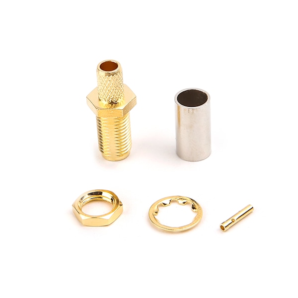 10 st SMA Honkontakt Crimp RF-kontakt för RG58 RG142 LMR195 RG400