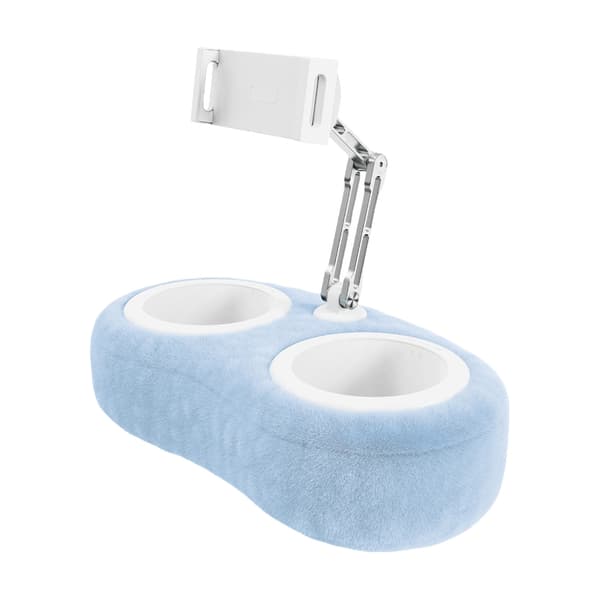 Pudeholder til tablet med to snackskåle, tabletpudeholder til læsning