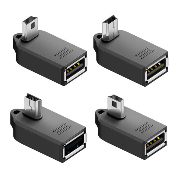 Slitesterk PVC- og metall-mini-USB til USB OTG-adapter for elektronisk enhet null - AV3 03 left bend