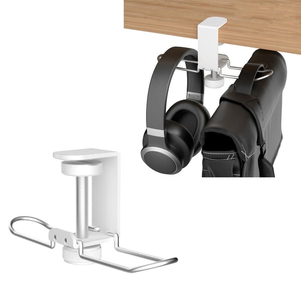 Dobbeltkrog Design Headsetholder til Kontorbord og Boligindretning Black - Single hook