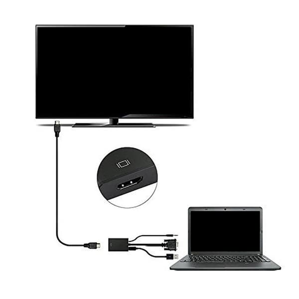 VGA til Konvertere Lyd Video Kabel Adapter VGA Input HDMI-kompatibel Output til Laptop null - Audio integrated