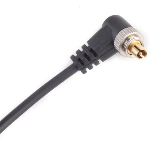 Justerbar PC til 3,5 mm hann Flash Sync Ledning Kabel Hann 90 Grader til Rett Hode