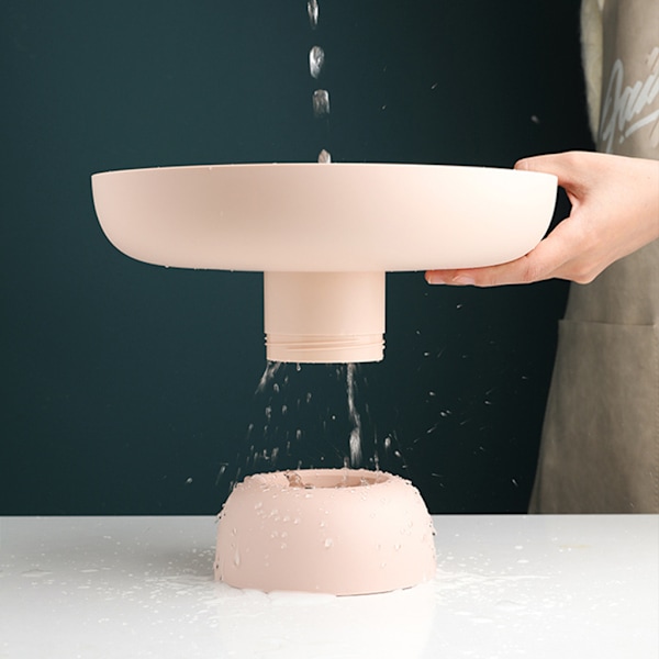 Frugtskål Rund Afløbsfrugtkurv Moderne Stil Beholder til Køkkenbord Midtpunkt Apricot powder