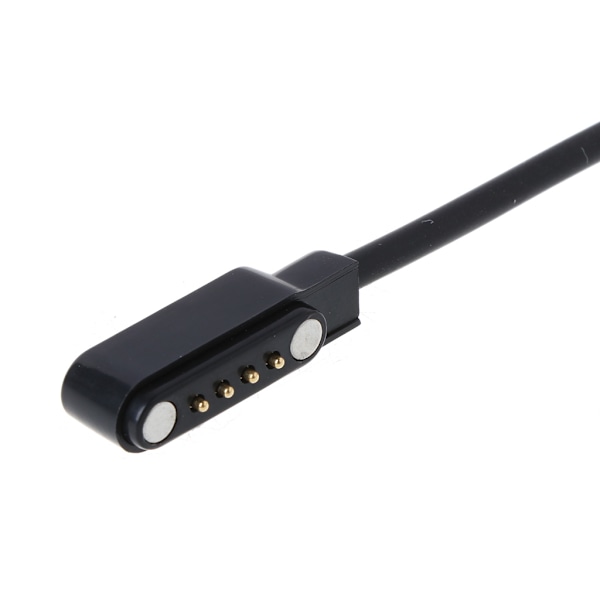 USB Laddningskabelhållare Laddningsdocka Fäste Vagga Universell för Smart Klocka Laddningskabel 4 Pin Magnetisk Laddning Black