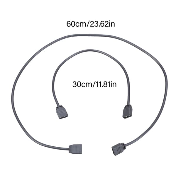 30/60CM ARGB 3-Pin Anslutningskabel 5V Moderkort ARGB Förlängningssladd för Dator 0.6m