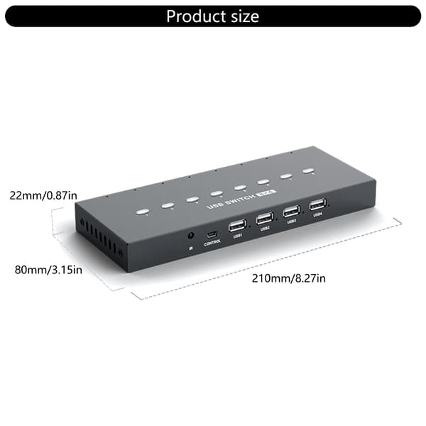 USB Printer Switching Selectors KVM Switching Adapter 8 PC Deling 4 USB-enheder
