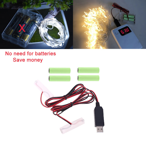 1 i 2 AA Batterieliminator EU Strömförsörjning 1.5V 3V 4.5V 6V för Walkie Talkie