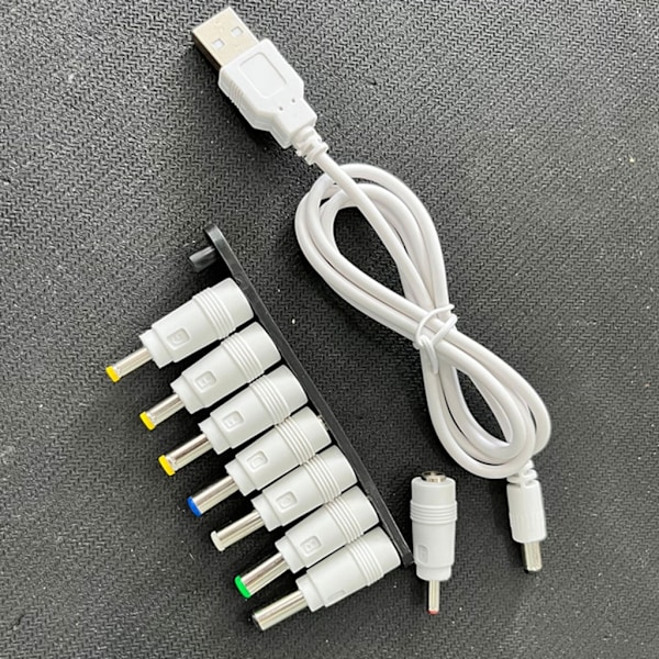 USB 5V till DC9V 12V Konverteringskabel USB5V till 9V 12V Strömförsörjningsladdningskabel med 8 Kontaktadaptrar 5V line 8 headers