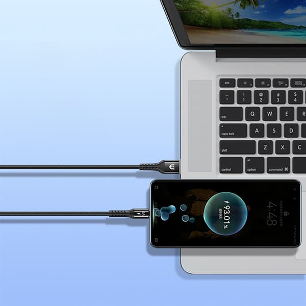 USB til USB C kabel 480Mbps overførselsladekabel til telefon laptop tilbehør 3m