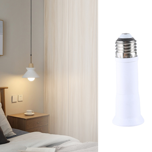 E27 Ljussockel Förlängare, 4,3 tum till 5,3 tum Justerbar Längd, Säker för Upp till 100W Glödlampor Enkel Installation