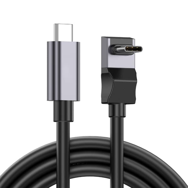 100W USB C - USB C -kaapeli 90 asteen L-muoto 10 Gbps datan synkronointi nopeaa latausta varten 1m