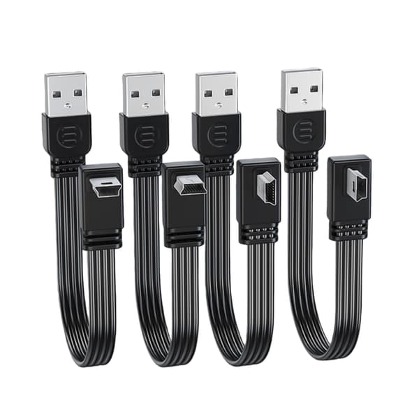 Rettvinklet USB 2.0 til Mini USB Flat Ladekabel for PTZ Nettbrett Telefon 1m - Right