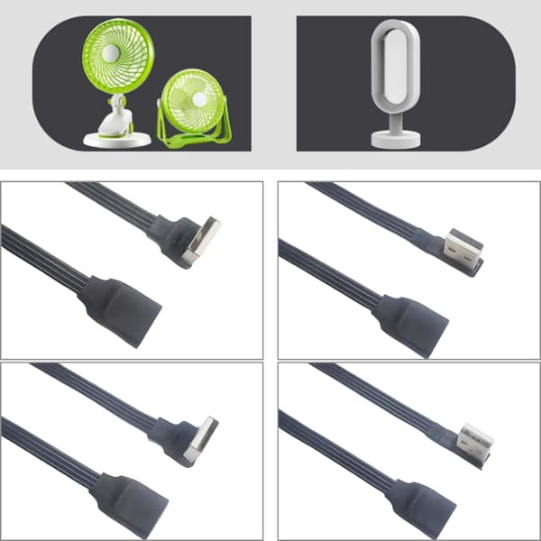 90° vinklad USB 2.0 förlängningskabel hane till hona stöder laddning och dataöverföring 5cm USB side Up