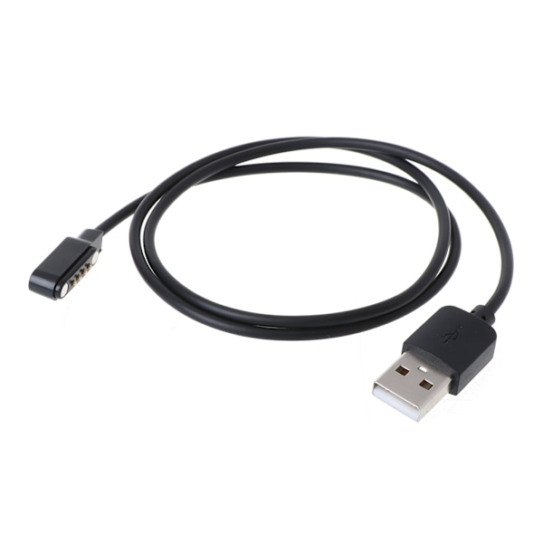 USB Laddningskabelhållare Laddningsdocka Fäste Vagga Universell för Smart Klocka Laddningskabel 4 Pin Magnetisk Laddning Black