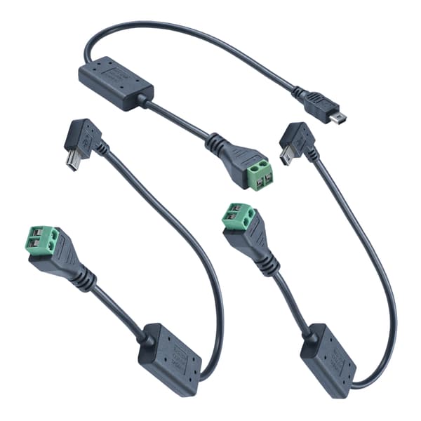 Fleksibel PVC-isolert 2-pinners til Mini 5-pinners ledning DC5V-25V til 5V nedtrappingskabel null - Bend right