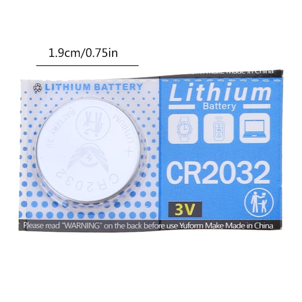 1 st CR2032 CR 2032 Knappcells Batteri för Kalkylator Vågskala Fjärrkontroll Klocka 3V
