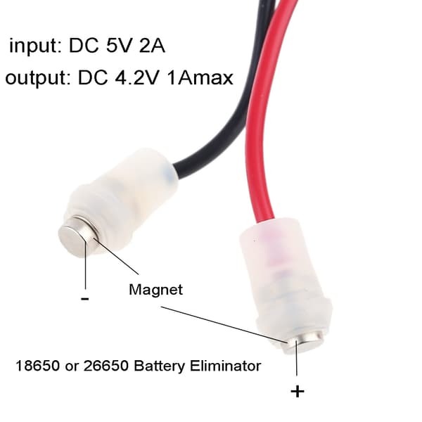 Magnetisk klips USB 5V til 4.2V omformer spenningsomformer strømkabel 3.7V