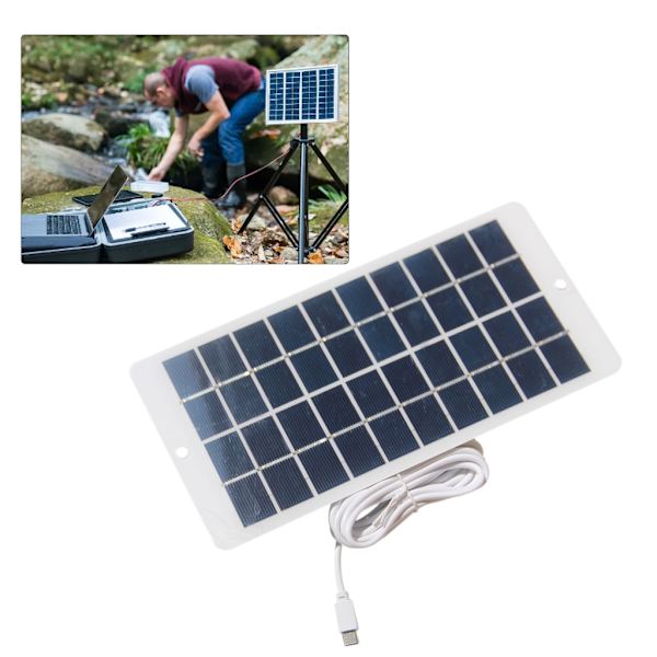 Bärbar Solpanel 4.5W 5V med USB C Säker Laddning Stabiliserad Batteriladdare