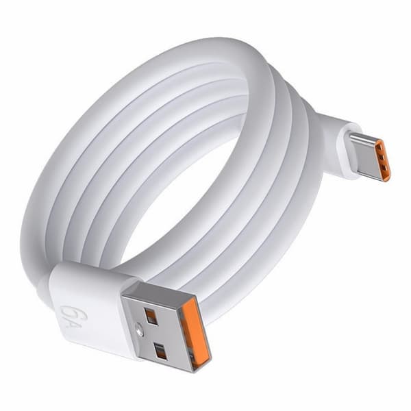 Bærbart USB til USB Type C kabel hurtig opladning og dataoverførsel 66W 6A datakabel til Type C tablets telefoner højttalere 2m