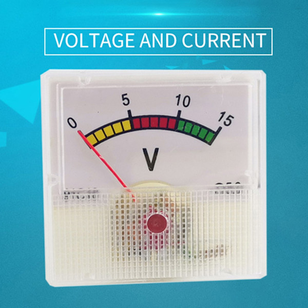 DC15V Analog Panel Voltmeter Voltvisare Typ Mätare Kvadratisk Form 40mmx25mm
