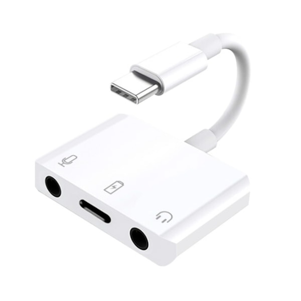 Praktisk Type-C till 3,5 mm hörlursadapter Live-sändning USB-C ljudkort mikrofonuttag för telefon