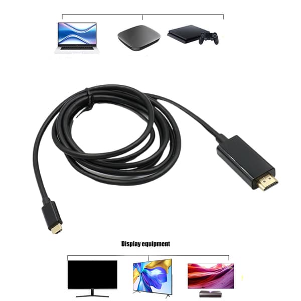 USB-C–HDTV 4K 30Hz -sovitinkaapeli matkapuhelimille, tableteille ja HDTV-tukeen