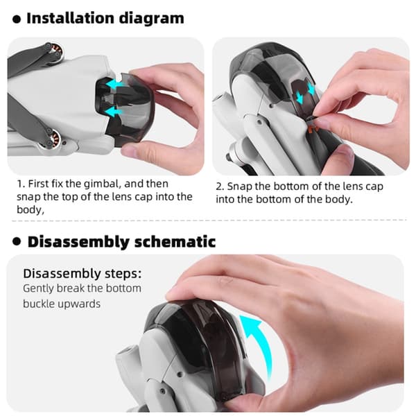 Drönarlinslock Gimbal Lock Linsskydd Kameraskydd för Mini 3 Pro