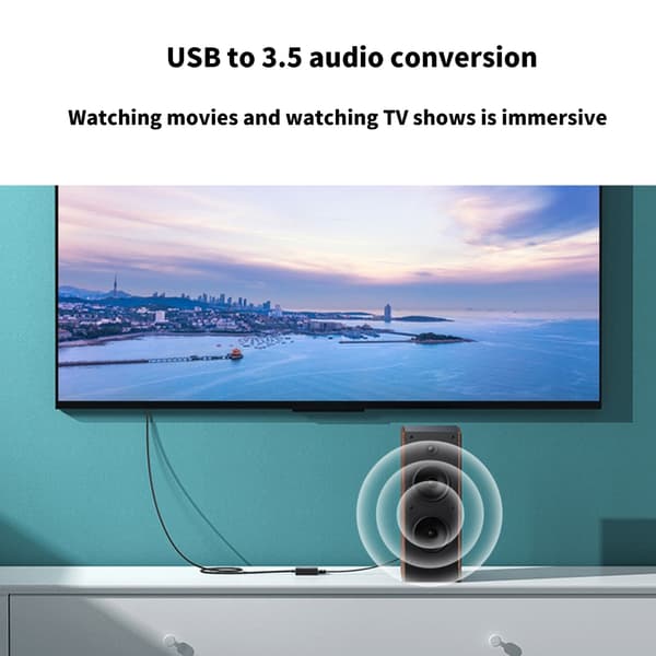 USB til 3,5 mm og optisk lydkonverter for engasjerende gaming 20com
